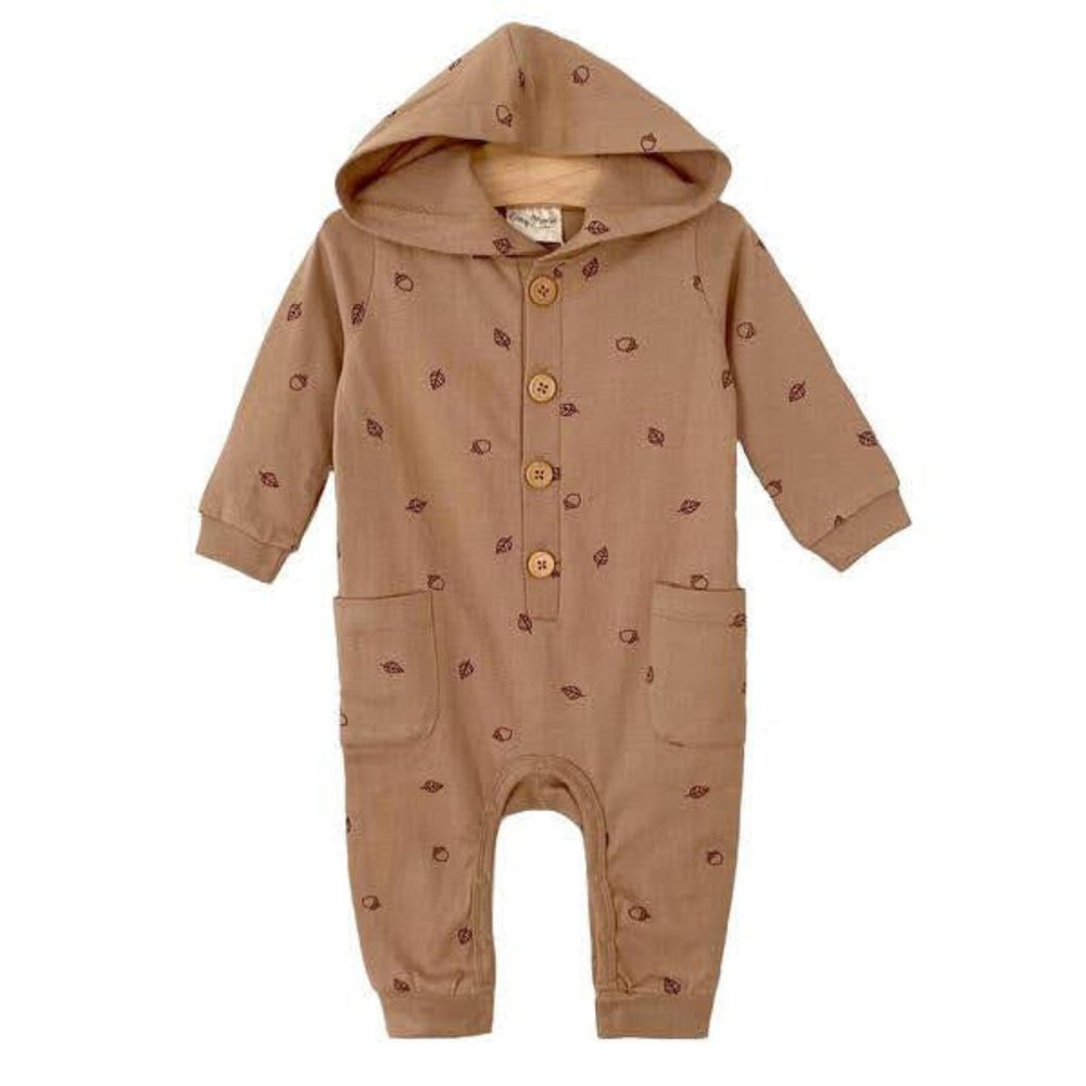 0-3 mo City Mouse Acorn Hooded Romper